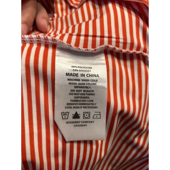 FootJoy FJ Mens Golf Red White Striped Short Sleeve Performance Polo Size XL - Picture 5 of 6